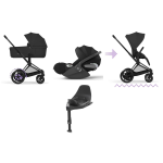 Cybex 4 in 1 ePriam Comfort Matt Black-Sepia Black con Cloud T i-Size Plus