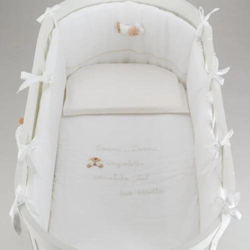 Nanan Set Piumone Ovale Tato Bianco per Lettino 