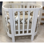 Culla ovale evolutiva Ovaly Bianca con materassi