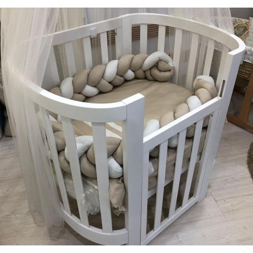 Culla ovale evolutiva Ovaly Bianca con materassi