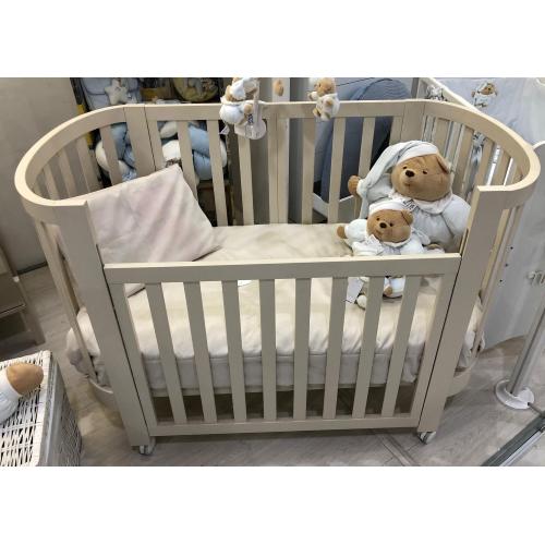 Culla ovale evolutiva Ovaly Tortora con materassi