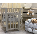 Culla ovale evolutiva Ovaly Tortora con materassi