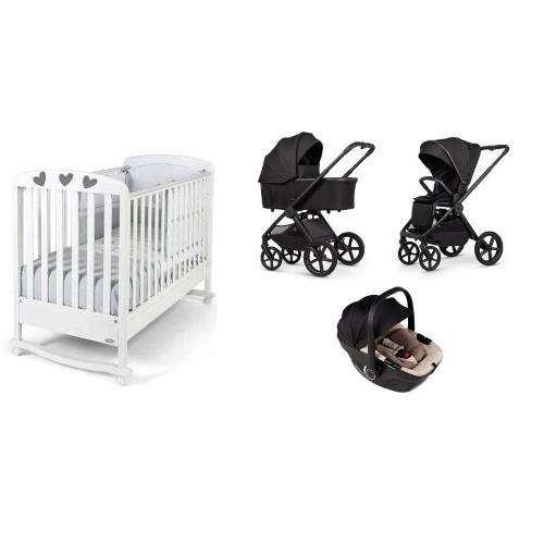 Kit Nascita VENICCI TINUM Upline 3 in 1 Onyx e Lettino Simply