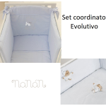 Nanan Set Coordinato evolutivo culla lettino Azzurro