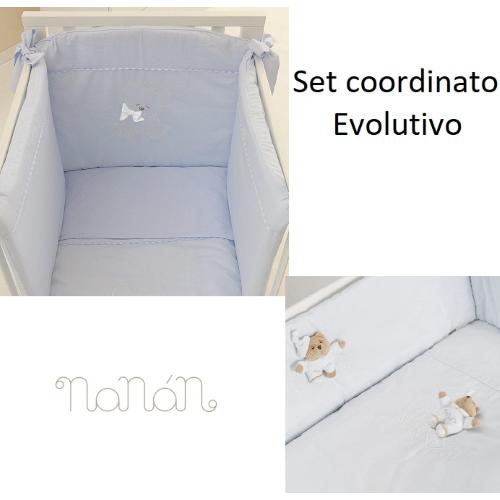 Nanan Set Coordinato evolutivo culla lettino Azzurro