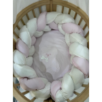 Coordinato Evolutivo 3pz Orsetto Rosa con Treccia bicolore