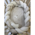 Coordinato Evolutivo 3pz Orsetto Tortora con Treccia bicolore