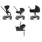 Cybex 4 in 1 Priam Sepia Black-Chrome Brown con Cloud T i-Size e Isofix