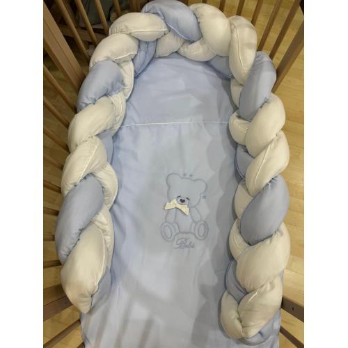 Coordinato Evolutivo 3pz Orsetto Celeste con Treccia bicolore