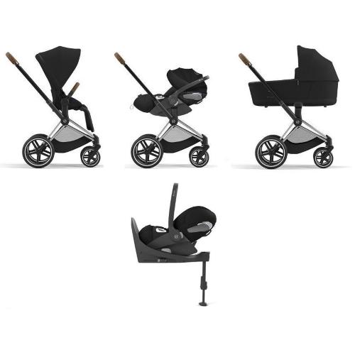 Cybex 4 in 1 Priam Sepia Black-Chrome Brown con Cloud T i-Size e Isofix