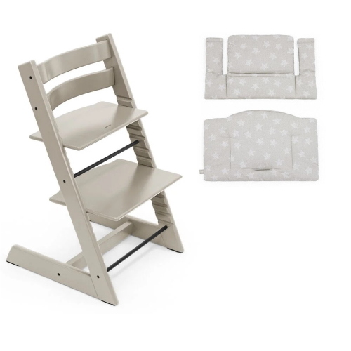Stokke Sedia Tripp Trapp Cashmere Grey con cuscino