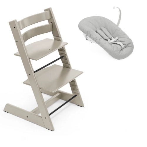 Stokke Seggiolone per neonati Tripp Trapp 2 in 1 Cashmere Grey con Newborn