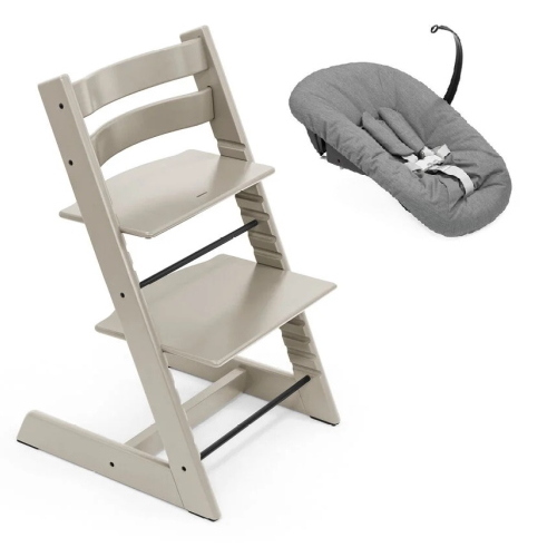 Stokke Seggiolone per neonati Tripp Trapp 2 in 1 Cashmere Grey con Newborn