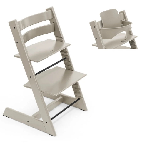 Stokke Seggiolone Tripp Trapp 2 in 1 Cashmere Grey con Baby Set