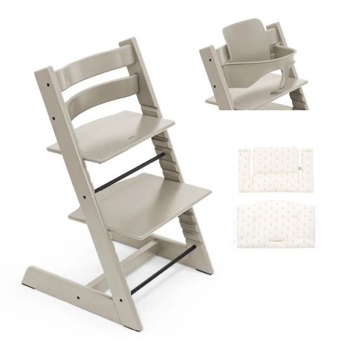 Stokke Seggiolone Tripp Trapp 3 in 1 Cashmere Grey con cuscino