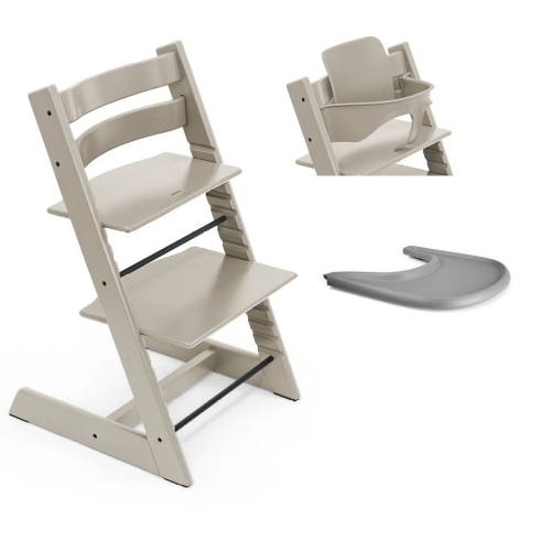 Stokke Seggiolone Tripp Trapp 3 in 1 Cashmere Grey con vassoio