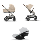 Cybex Trio Balios Almond Beige con Cloud G I-Size Fog Grey