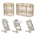 Stokke Set Nascita neonato Sleepi V3 e Tripp Trapp 4 in 1 Cashmere Grey