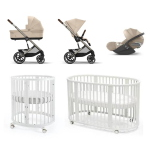 Kit Nascita Neonato Trio Balios S Lux Almond Biege e Sleepi V3 White