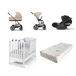 Kit Neonato Trio Cybex Balios Almond Beige e Culla Lettino Simply