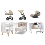 Kit Nascita Neonato con Trio Balios Almond Biege e culla evolutiva Madrid