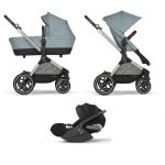 Cybex Trio EOS LUX 3-in-1 TPE Stormy Sky Blue con Cloud T i-Size