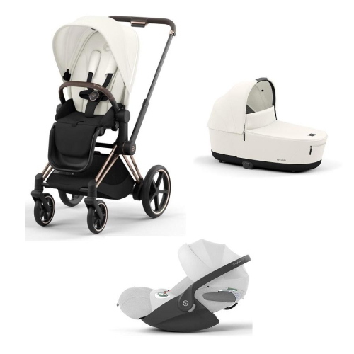 Cybex Trio ePriam Rosegold-Off White con Cloud T i-Size