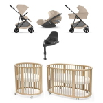 Kit Nascita Neonato Cybex Melio Carbon 4 in 1 e Stokke Sleepi V3 Natural