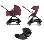 Bugaboo Trio Dragonfly Black Dark Cherry con Cloud T I-Size