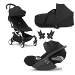 Stokke Trio Yoyo 3 White-Black con Cybex Cloud T I-Size 