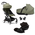 Stokke Trio Yoyo 3 White-Olive con Cybex Cloud G I-Size