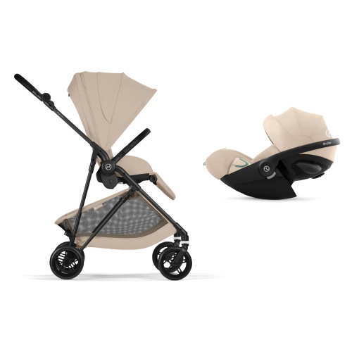 Cybex 2in1 Melio Carbon Almond Beige con Cloud G3 I-Size Plus