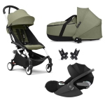 Stokke Trio Yoyo 3 White-Olive con Cybex Cloud T I-Size