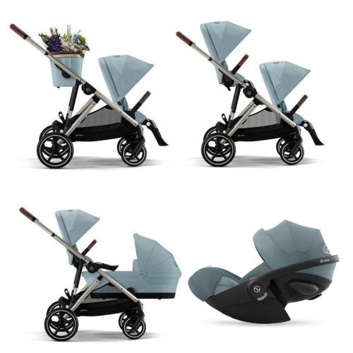 Cybex Trio Fratellare Gazelle S TPE Stormy Blue con Cloud G3 plus