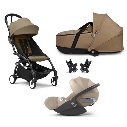 Stokke Trio Yoyo 3 Black-Toffe con Cybex Cloud T Plus I-Size