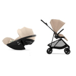 Cybex 2in1 Melio Carbon Almond Beige con Cloud G I-Size Plus