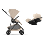 Cybex 2in1 Melio Carbon Almond Beige con Cloud G I-Size Plus