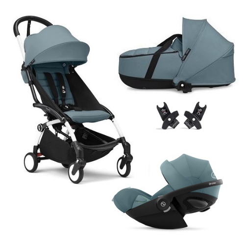Stokke Trio Yoyo 3 White-Aqua con Cybex Cloud G3 I-Size Plus