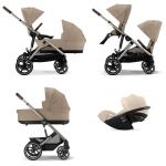 Cybex Trio Fratellare Gazelle S Tpe Almond Beige con Coud G3 Plus