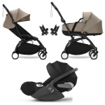 Stokke Trio Yoyo 3 Black-Taupe con Cybex Cloud T I-Size