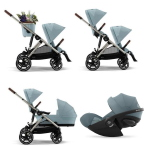 Cybex Trio Fratellare Gazelle S TPE Stormy Blue con Cloud G3 plus