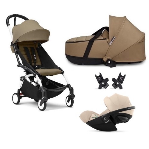 Stokke Trio Yoyo 3 White-Toffee con Cybex Cloud G3 Plus I-Size