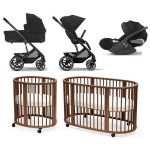 Kit Nascita Neonato Trio Balios S Lux Moon Black e Sleepi V3 Warm Brown
