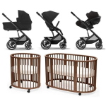 Kit Nascita Neonato Trio Balios S Lux Moon Black e Sleepi V3 Warm Brown