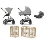 Kit Nascita Neonato Trio Cybex Balios Grey con Stokke Sleepi V3 Natural