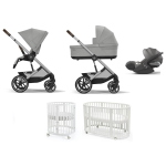 Kit Nascita Neonato Trio Cybex Balios Grey con Stokke Sleepi V3 White