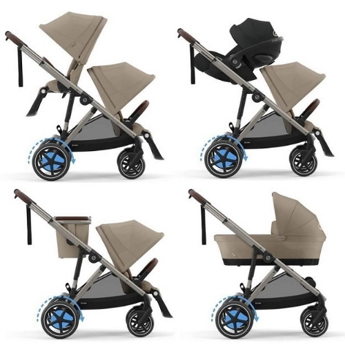 Cybex Trio Fratellare e-Gazelle S TPE Almond Beige con Cloud T i-Size
