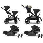 Cybex Gemellare Gazelle S BLK Moon Black con 2 Cloud T