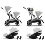 Cybex Gemellare Gazelle S SLV Stone Grey con 2 Cloud G i-Size