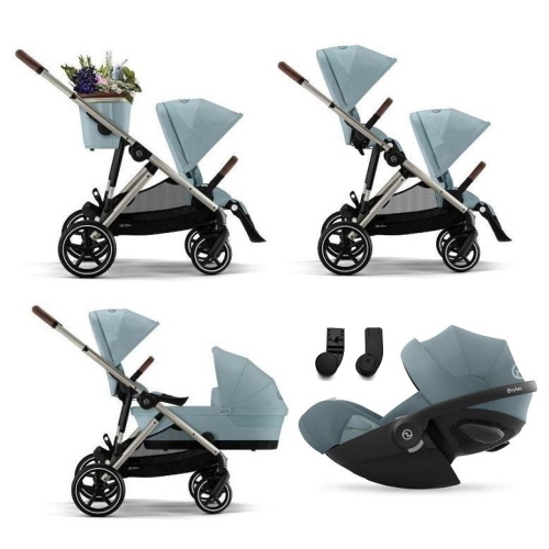 Cybex Trio Fratellare Gazelle S Stormy Blue con Cloud G3 i-Size plus